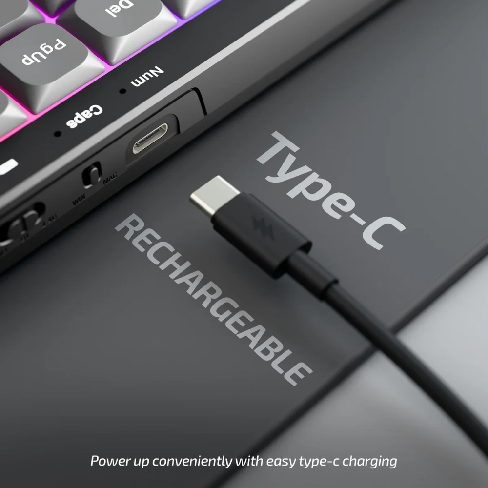 Iball Hybrid Wireless Keyboard RGB QWERTY S600 (White) view 3